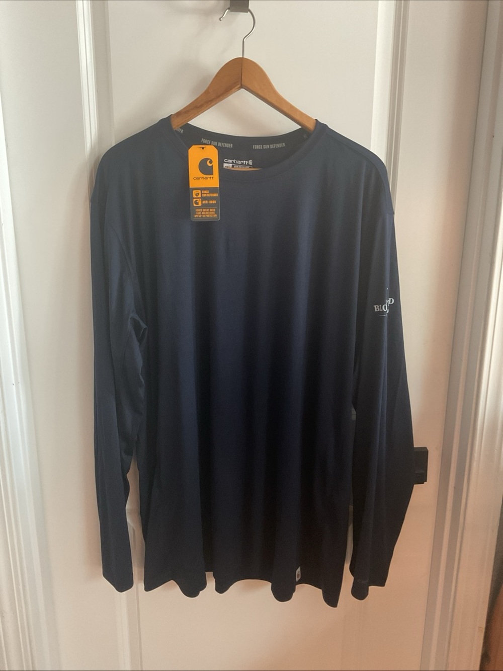 Carhartt - Men’s Navy Blue Long-Sleeve Force Sun Defender Relaxed Fit - Size 2XL